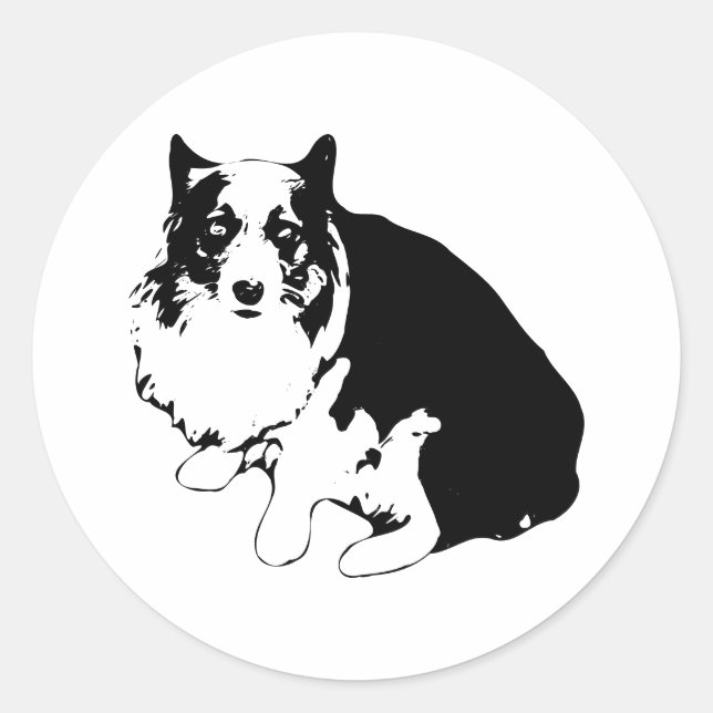 Adesivo Redondo Sticker Corgi Steady (Frente)