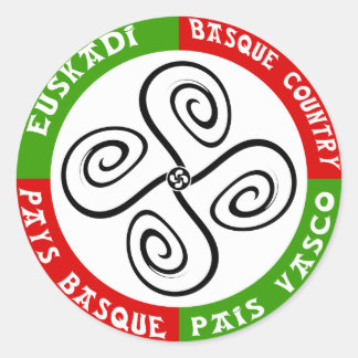 Adesivo Redondo Sticker cruz basca
