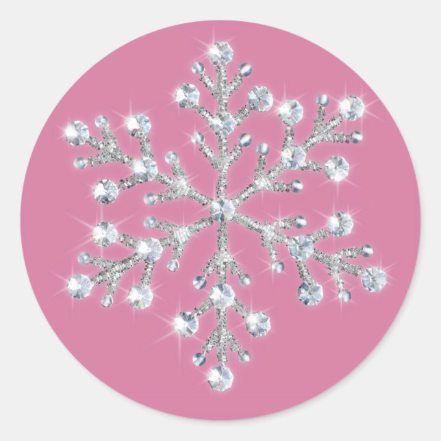 Adesivo Redondo Sticker Crystal Snowflake (Frente)