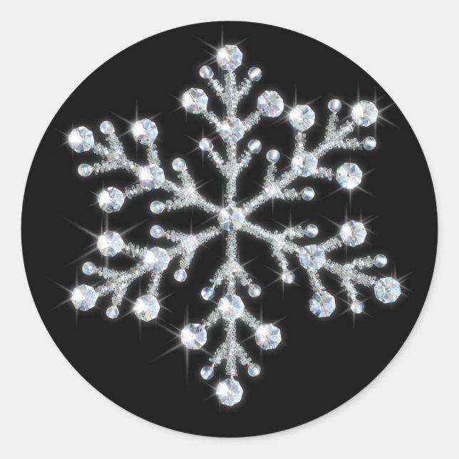 Adesivo Redondo Sticker Crystal Snowflake (Frente)