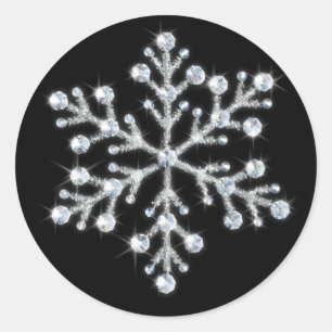 Adesivo Redondo Sticker Crystal Snowflake