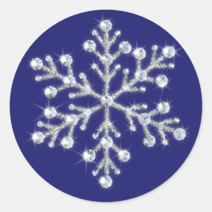 Adesivo Redondo Sticker Crystal Snowflake