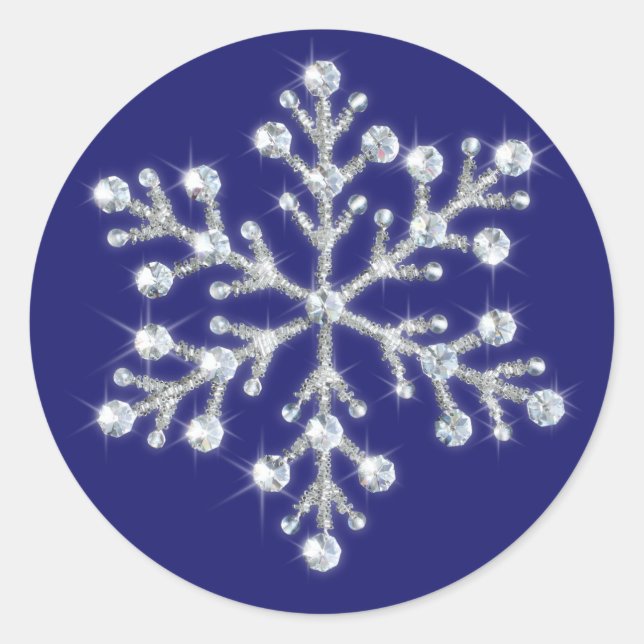 Adesivo Redondo Sticker Crystal Snowflake (Frente)