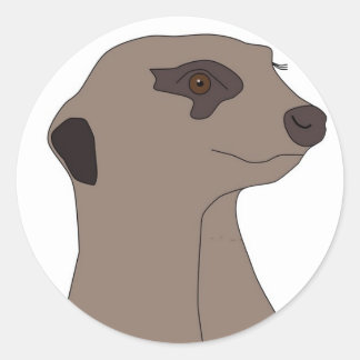 Adesivo Redondo Sticker "Cute Meerkat"