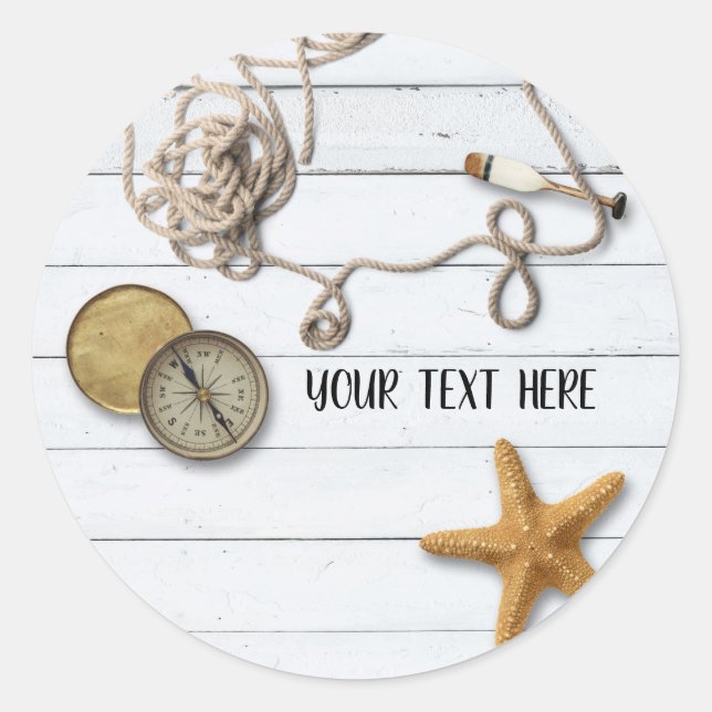 Adesivo Redondo Sticker da casa de praia (Frente)