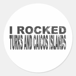 Adesivo Redondo Sticker das Ilhas Turcas e Caicos