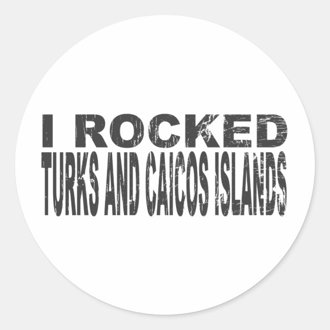 Adesivo Redondo Sticker das Ilhas Turcas e Caicos (Frente)