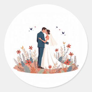 Adesivo Redondo Sticker de Bliss de Casamento