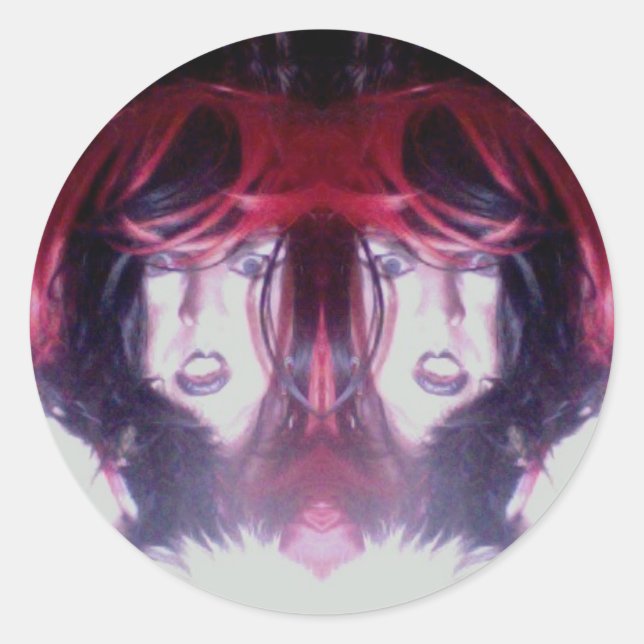 Adesivo Redondo Sticker de Drama Duplo (Frente)