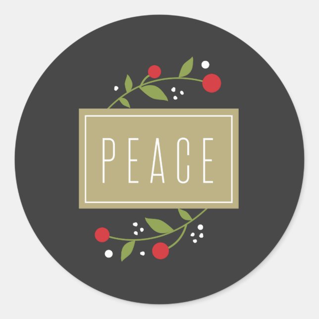 Adesivo Redondo Sticker de Feriado de Peace Berries (Frente)