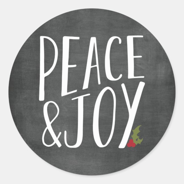 Adesivo Redondo Sticker de Férias de Quadro de Paz e Joy (Frente)