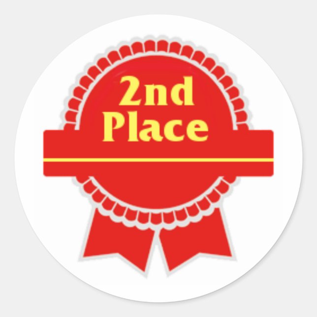 Adesivo Redondo Sticker de Segundo Lugar (Frente)