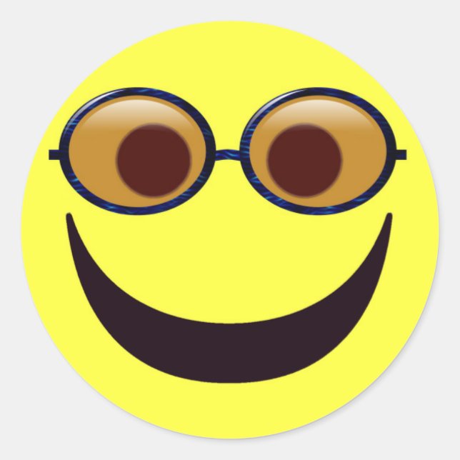 Adesivo Redondo Sticker de Sorriso de Verão (Frente)