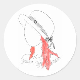 Adesivo Redondo Sticker, Desenho De Mão