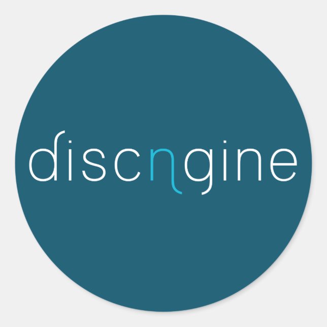 Adesivo Redondo Sticker Discngine Blue (Frente)