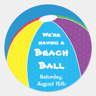 Adesivo Redondo Sticker do Ball Party da Praia