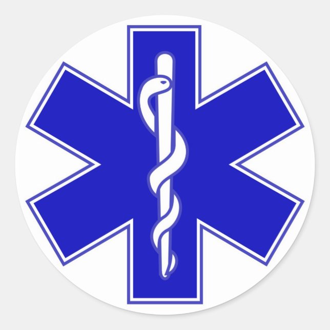 Adesivo Redondo Sticker do Star of Life (Frente)