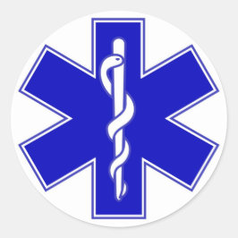 Adesivo Redondo Sticker do Star of Life