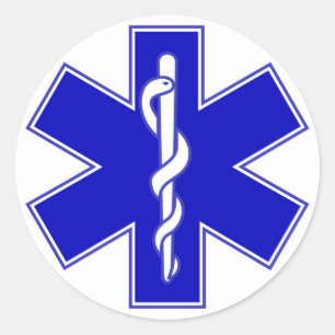 Adesivo Redondo Sticker do Star of Life