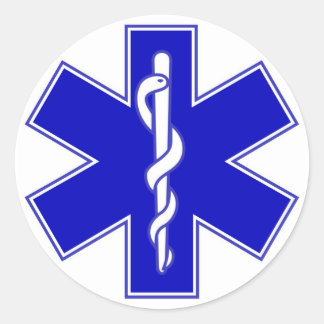Adesivo Redondo Sticker do Star of Life