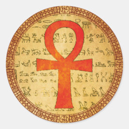 Adesivo Redondo Sticker Egípcio - Ankh Cross