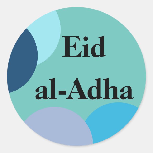 Adesivo Redondo Sticker,eid al-adha,muçulmano,islâmico,mubarak eid (Frente)