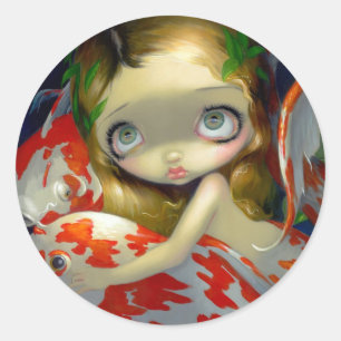 Adesivo Redondo Sticker "Entre o Koi"