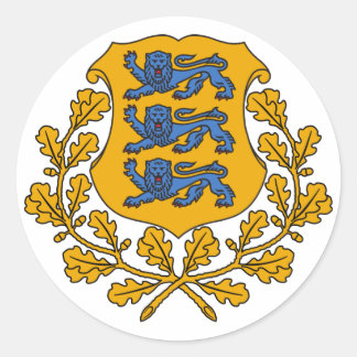 Adesivo Redondo Sticker - Estônia Crest/Eesti Vapp