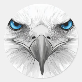 Adesivo Redondo Sticker. Eyes and beak. A stern and serious look.