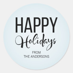 Adesivo Redondo Sticker Feliz de Feriados do Esqui de inverno