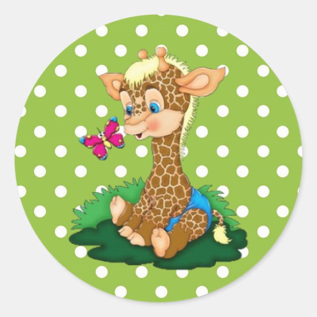 Adesivo Redondo Sticker/Girafa (Frente)