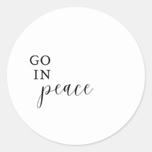 Adesivo Redondo Sticker "Go In Peace"