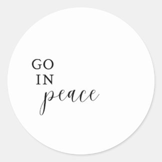 Adesivo Redondo Sticker "Go In Peace"