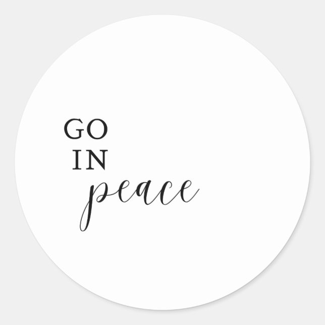Adesivo Redondo Sticker "Go In Peace" (Frente)