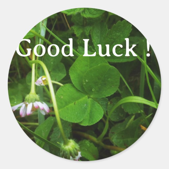 Adesivo Redondo Sticker Good Luck ! (Frente)