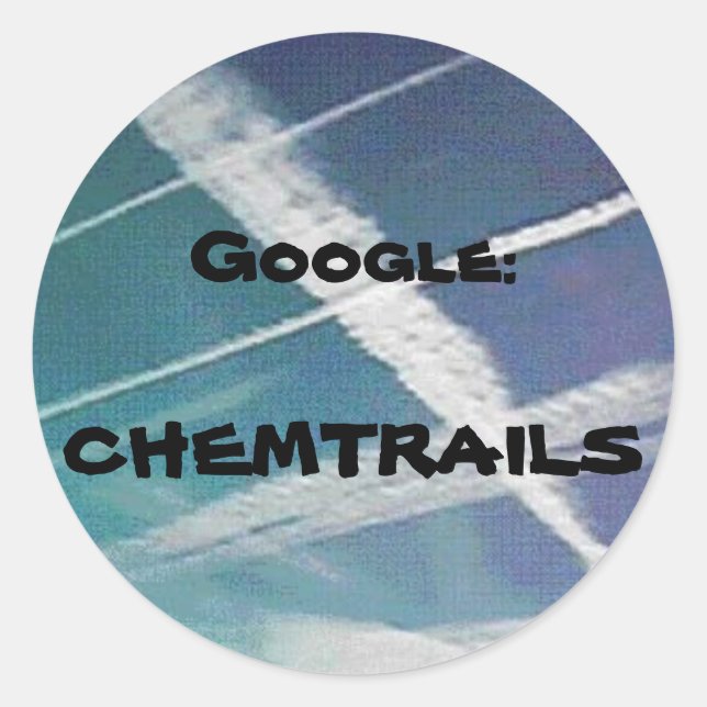Adesivo Redondo Sticker: Google Chemtrails (Frente)