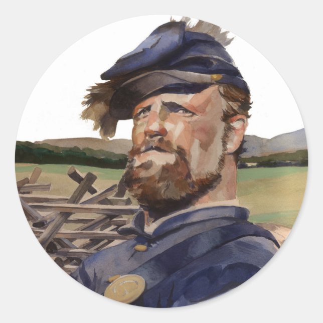 Adesivo Redondo Sticker, Guerra Civil (Frente)