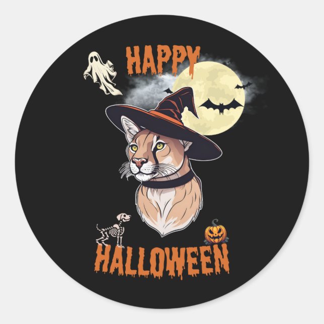 Adesivo Redondo sticker halloween animals (Frente)