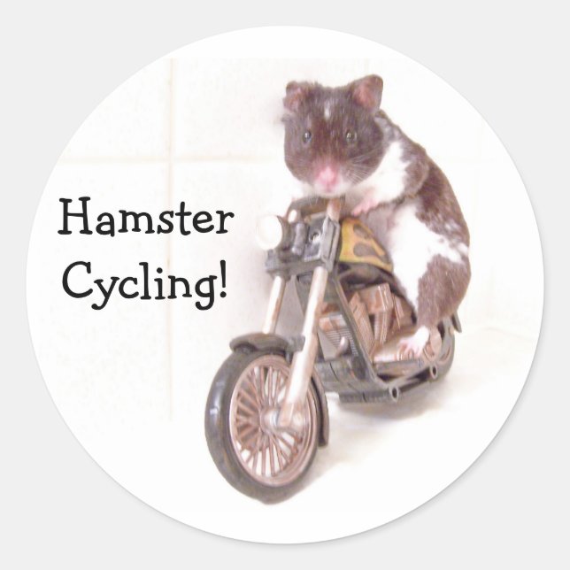 Adesivo Redondo Sticker HamsterCycling! (Frente)