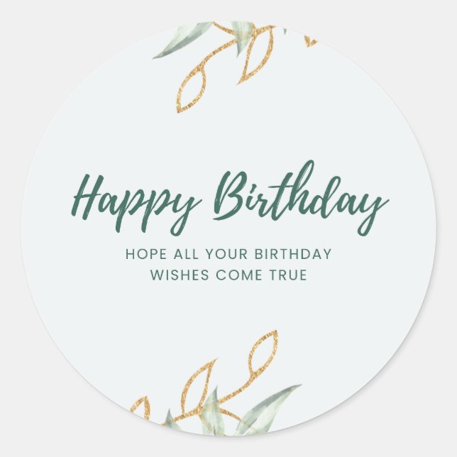 Adesivo Redondo Sticker happy birthday  (Frente)