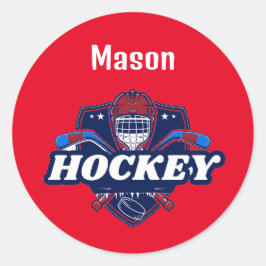 Adesivo Redondo Sticker Hockey Gear - Personalizado - Adicionar No