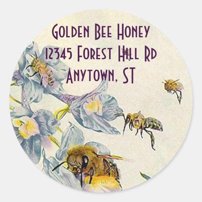 Adesivo Redondo Sticker Honey Beers Morning Glory Flowers (Frente)