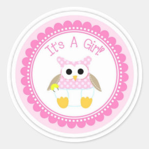 Adesivo Redondo Sticker/It é uma menina