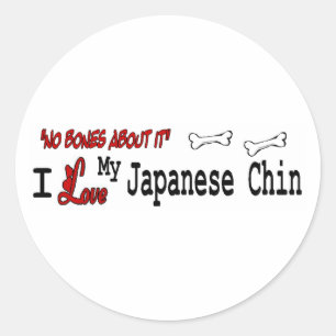 Adesivo Redondo Sticker japonês Chin (I Love)