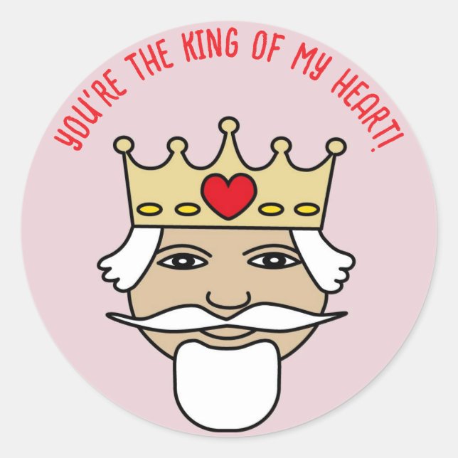 Adesivo Redondo Sticker king of my heart (Frente)