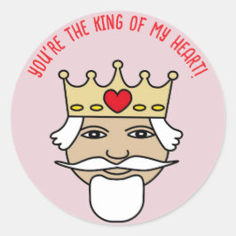 Adesivo Redondo Sticker king of my heart