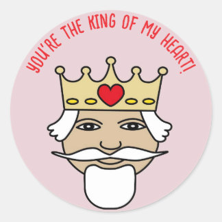 Adesivo Redondo Sticker king of my heart