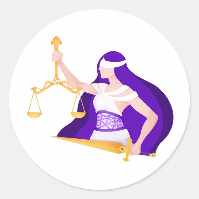 Adesivo Redondo Sticker Lady Justice (Frente)