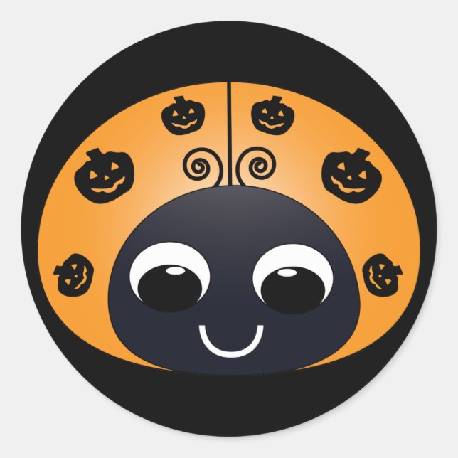Adesivo Redondo Sticker Ladybug do Halloween (Frente)