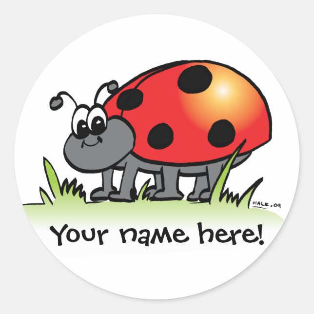 Adesivo Redondo Sticker Ladybug Personalizado (Frente)